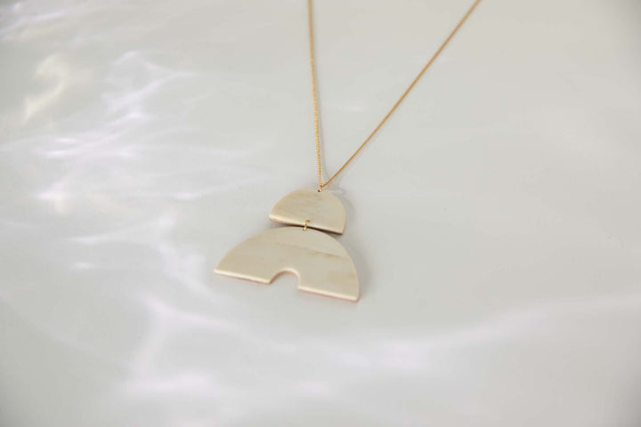 Arc Pendant Necklace in Bone