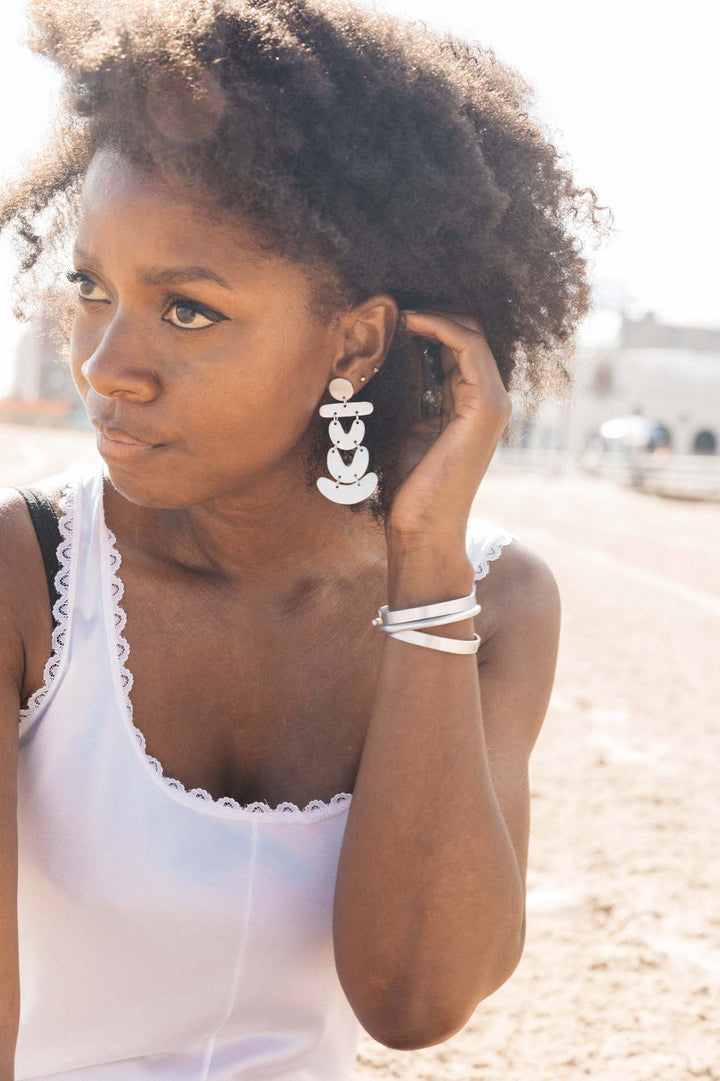 Stacked Aluminum Earrings